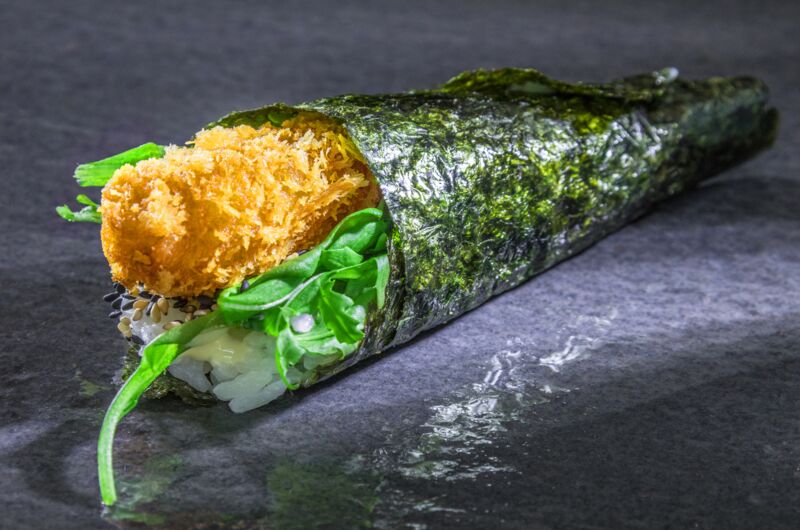 Tempura Ebi Temaki (Hand Roll)