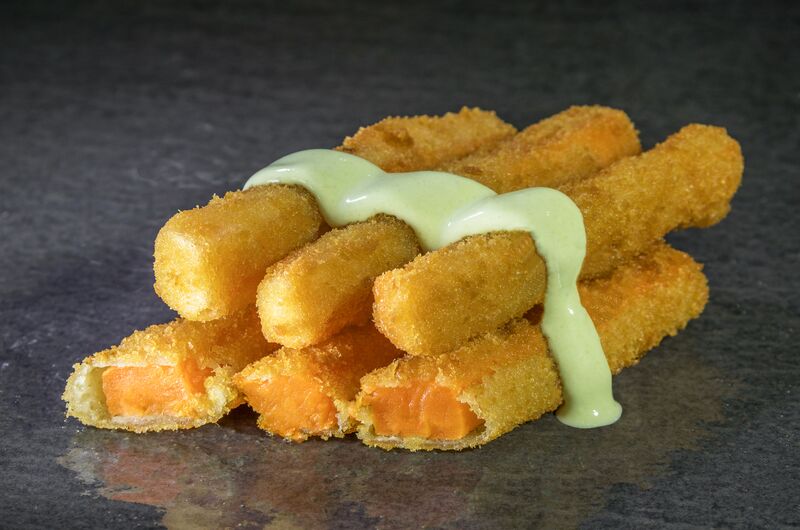 Süßkartoffel frittiert mit Wasabi Mayo